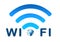 Wireless network blue symbol with earth