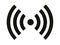 Wireless network or charging sign icon on white