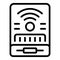 Wireless powerbank icon outline vector. Battery charger