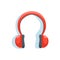 Wireless Red Headphones For Listening To Music While Running Vector Illustration From The Fitness Essentials Collection