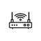 Wireless router line icon. Vector on isolated white background. EPS 10