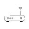 Wireless router vector black linear flat style icon