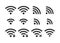 Wireless signal web icon set. Wi fi icons. Secured, unsecured, no connection, password protected icons.