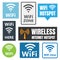 Wireless signs set, wifi icons