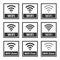 Wireless signs set, wifi icons