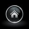 Wireless smart home icon inside round silver and black emblem