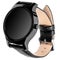 Wireless smart watch in a round shiny black case