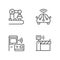 Wireless technologies pixel perfect linear icons set