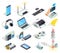 Wireless Technology Devices Isometric Icons Set