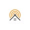 Wireless tower logo illustration vector icon