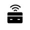 Wireless transfer money black glyph ui icon