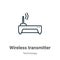 Wireless transmitter outline vector icon. Thin line black wireless transmitter icon, flat vector simple element illustration from