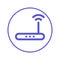Wireless wi-fi router circular line icon. Round sign. High speed internet connection flat style vector symbol.