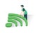 Wireless wifi connection isometric icons concept,wifi illustration vector, wifi connection isometric