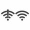 Wireless wifi icon sign flat design vector illustration set.