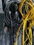 Wires for audio equipment, electricians. Yellow and black wires