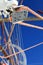 Wires, rope detail, rigging of boat