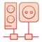 Wiring flat icon. Outlet sockets red icons in trendy flat style. Connection gradient style design, designed for web and