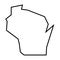 Wisconsin black outline map. State of USA