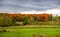 Wisconsin farmland and colorful forrest in October