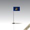 Wisconsin flag template. Waving Wisconsin flag on a metallic pole, isolated on a gray background