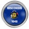 Wisconsin Glass Web Button