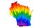 Wisconsin - map is designed rainbow abstract colorful pattern