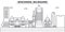 Wisconsin, Milwaukee City architecture line skyline illustration. Linear vector cityscape with famous landmarks, city