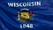 Wisconsin state flag. Waving flag of Wisconsin state, United States of America