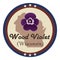 Wisconsin state with wood violet flower. Vector illustration decorative design