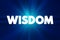 Wisdom - ability to contemplate and act using knowledge, experience, understanding, common sense and insight, text concept