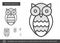 Wisdom owl line icon.