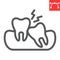 Wisdom teeth line icon, dental and stomatolgy, impacted tooth sign vector graphics, editable stroke linear icon, eps 10.