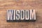 Wisdom word wood