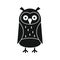 Wise academic owl black simple silhouette vector icon