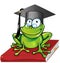 Wise frog cartoon