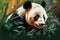 A wise and gentle giant panda in the bamboo forest Generative AI