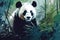 A wise and gentle giant panda in the bamboo forest Generative AI