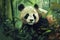 A wise and gentle giant panda in the bamboo forest Generative AI