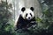 A wise and gentle giant panda in the bamboo forest Generative AI