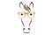 Wise horse head silhouette with orange glasses. Animal face in glasses.