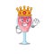 A Wise King of cosmopolitan cocktail mascot design style with gold crown