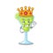 A Wise King of margarita cocktail mascot design style with gold crown