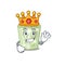 A Wise King of mojito lemon cocktail mascot design style with gold crown