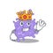 A Wise King of staphylococcus aureus mascot design style