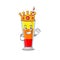 A Wise King of tequila sunrise cocktail mascot design style with gold crown