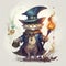 Wise mystical wizard cat, ai generative illustration