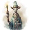 Wise mystical wizard giraffe, ai generative illustration