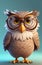 Wise Owl Cartoon Character