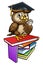 Wise Owl Graduate Teacher Cartoon Character